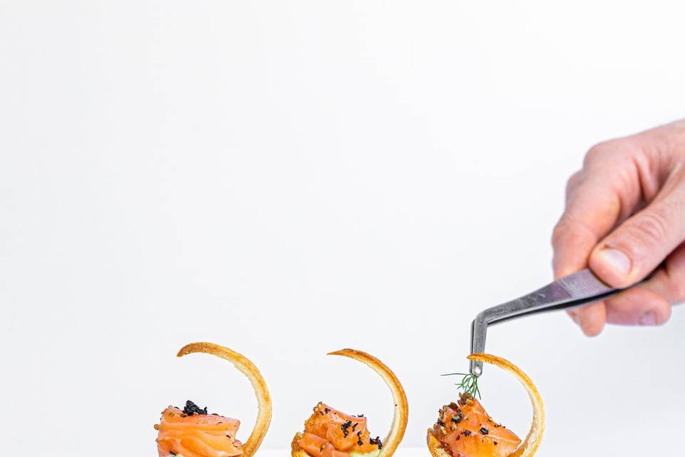 Saumon gravlax - Tuile de pain