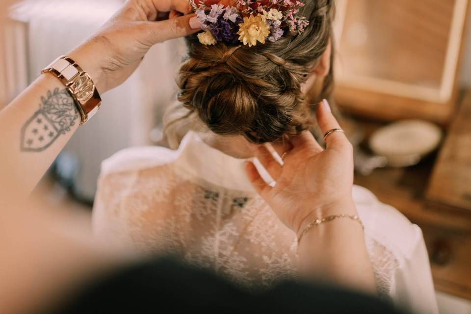 Chignon avec broche