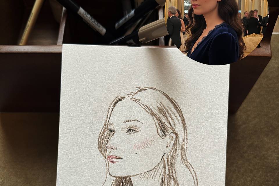Portrait live au crayon 8min