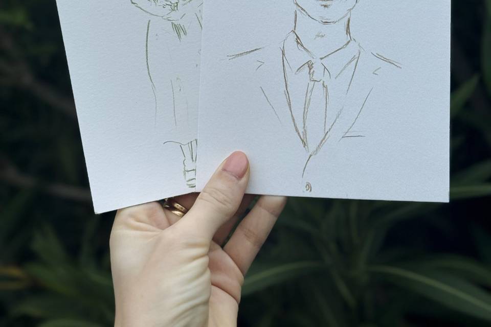 Portrait live au crayon 5min