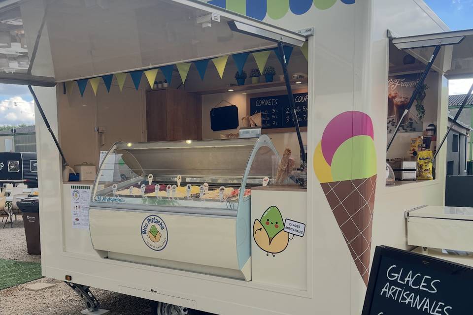 Food truck bleu pistache