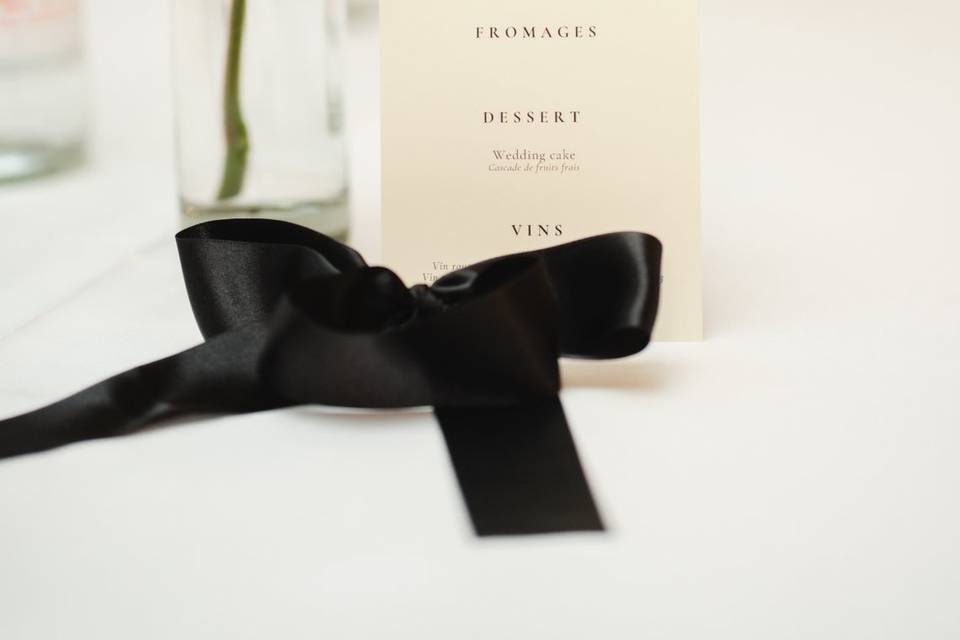 Menu de table et marque place