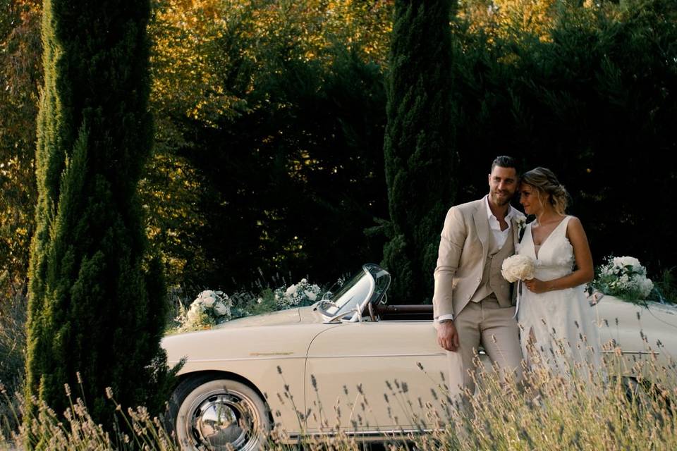 Couple voiture de collection