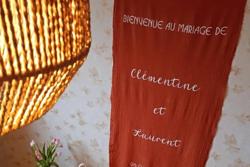 Tissu de bienvenue Mariage