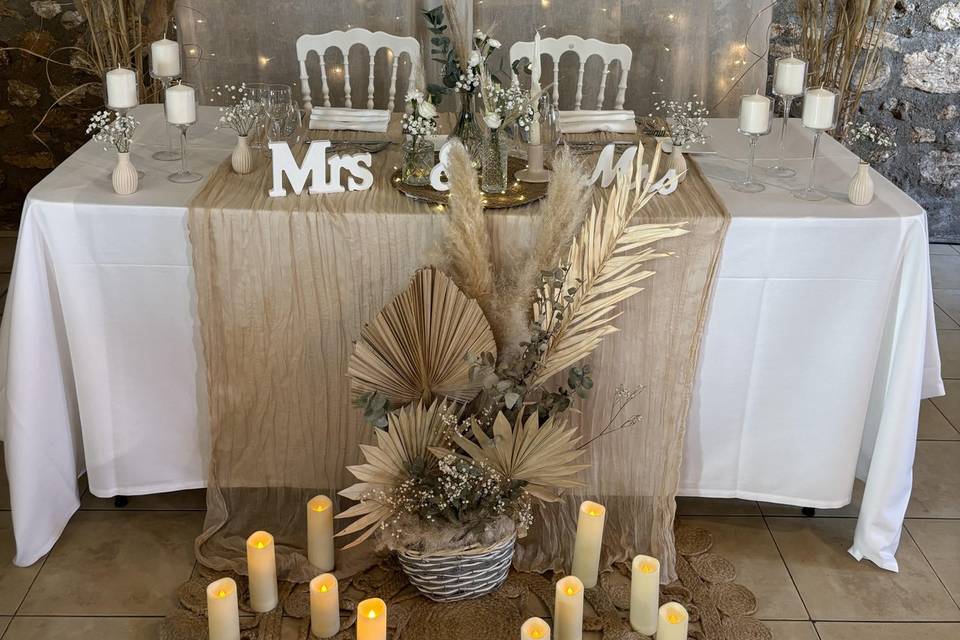 Table des mariés