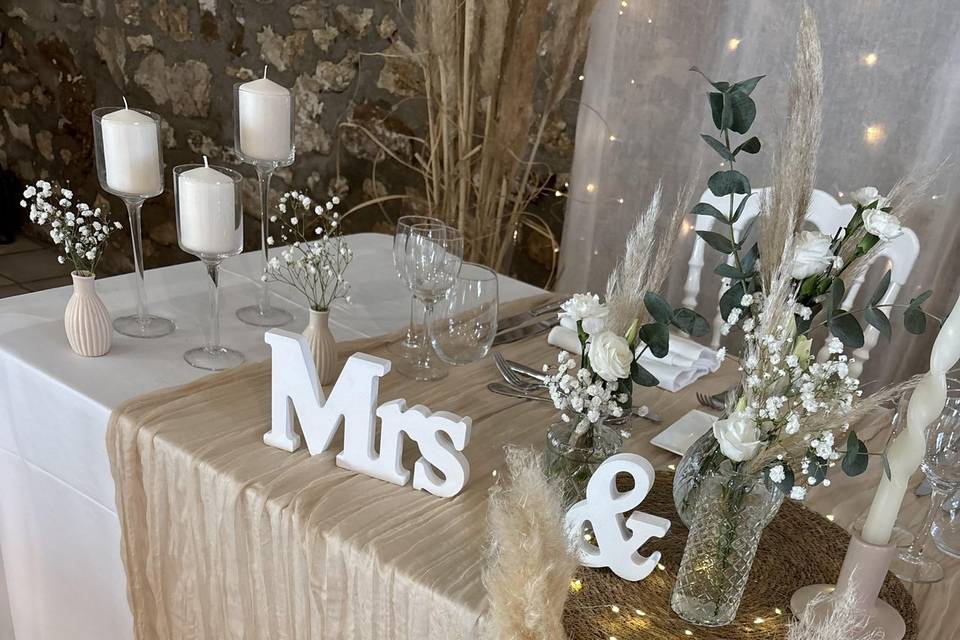 Table des mariés