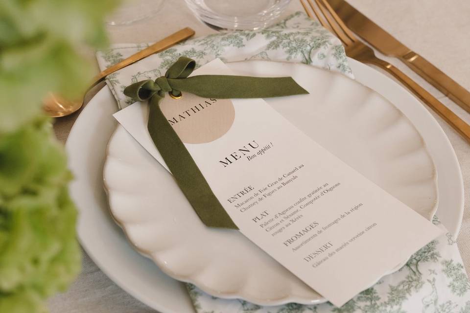 Papeterie menu