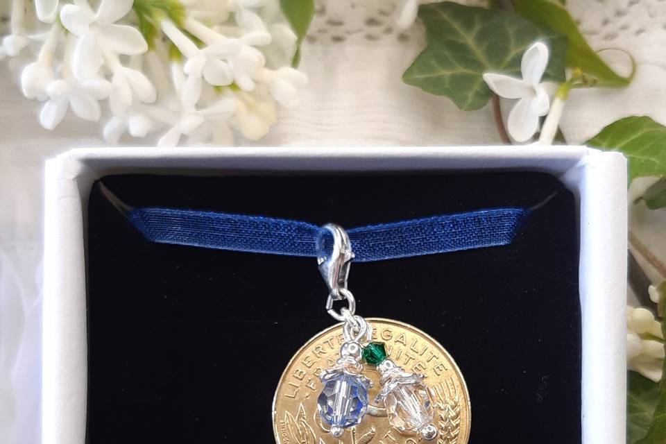 Charm light saphir et lierre