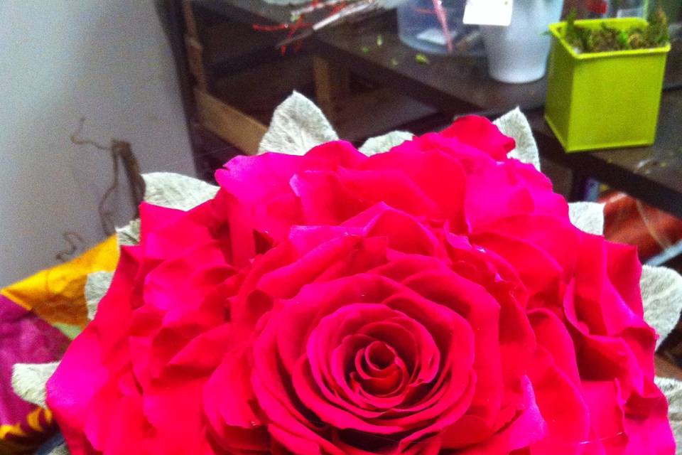 Bouquet rose blanche strass