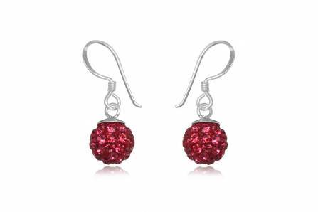 Boucles strass rose