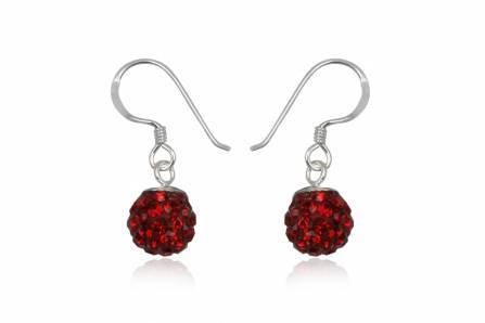 Boucles strass rouge