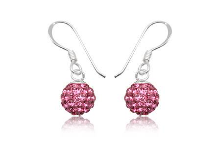 Boucles strass rouge