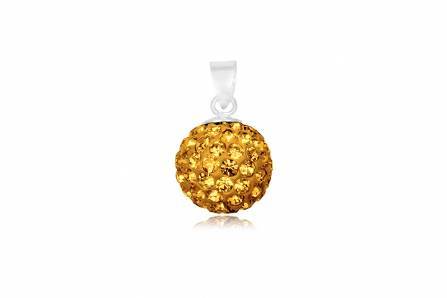 Pendentif strass jaune