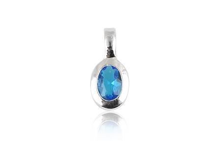 Pendentif cristal bleu & argen