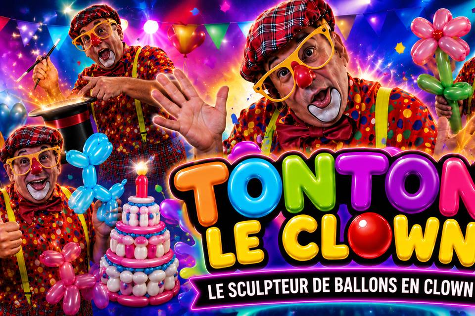 Sculpture de ballons en clown