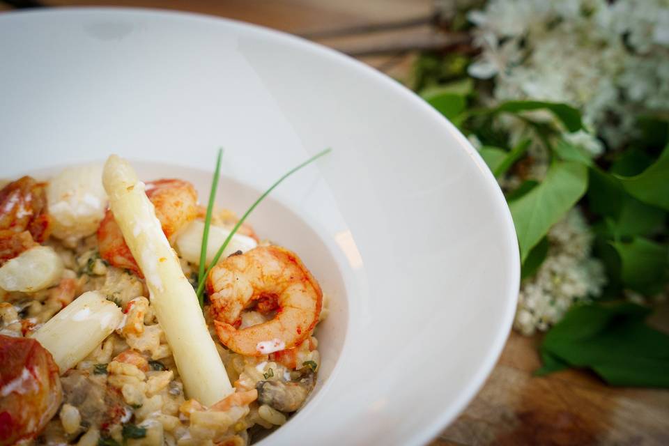 Risotto de gambas aux asperges