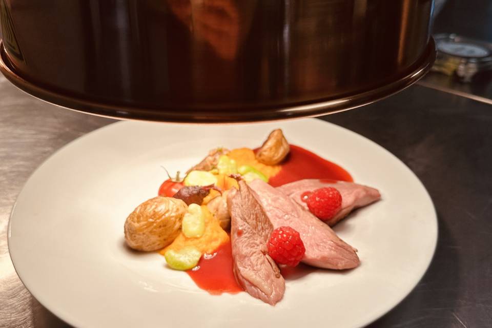 Canard à la framboise