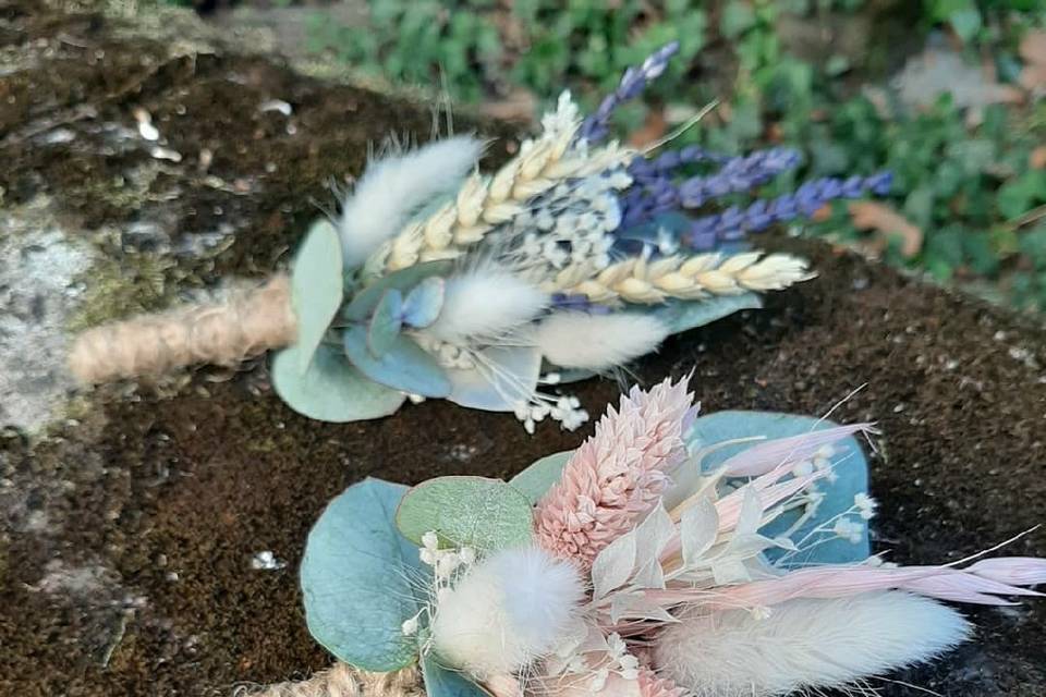 Boutonnière fleurs séchées