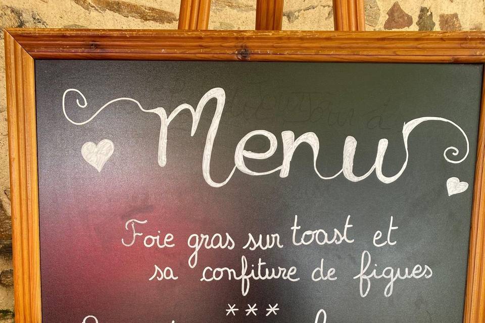 Menu mariage