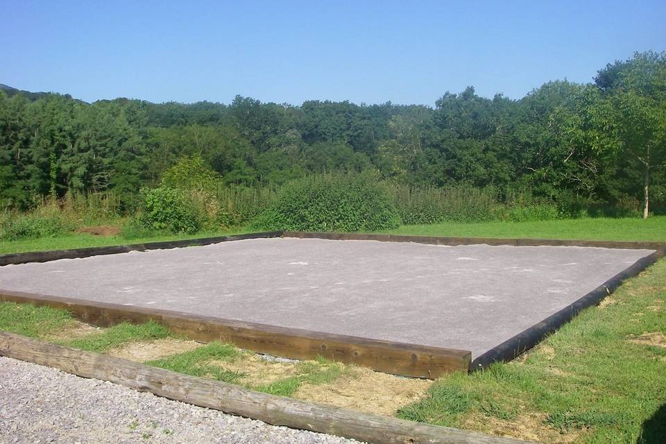 Triple terrain de pétanque