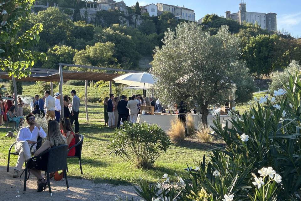 Cocktail dans les jardins