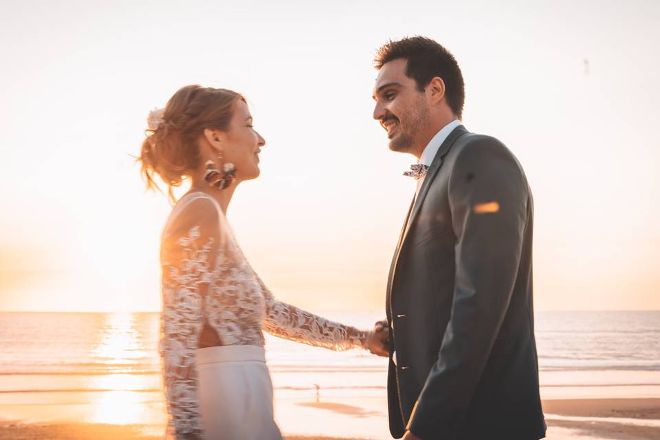 Mariage coucher soleil