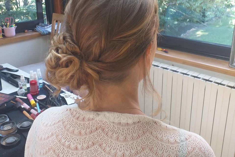 Chignon marié bohème