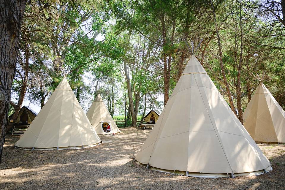 5 tipis de 4 à 6 personnes