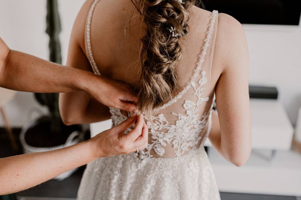 Tresse bohème mariée