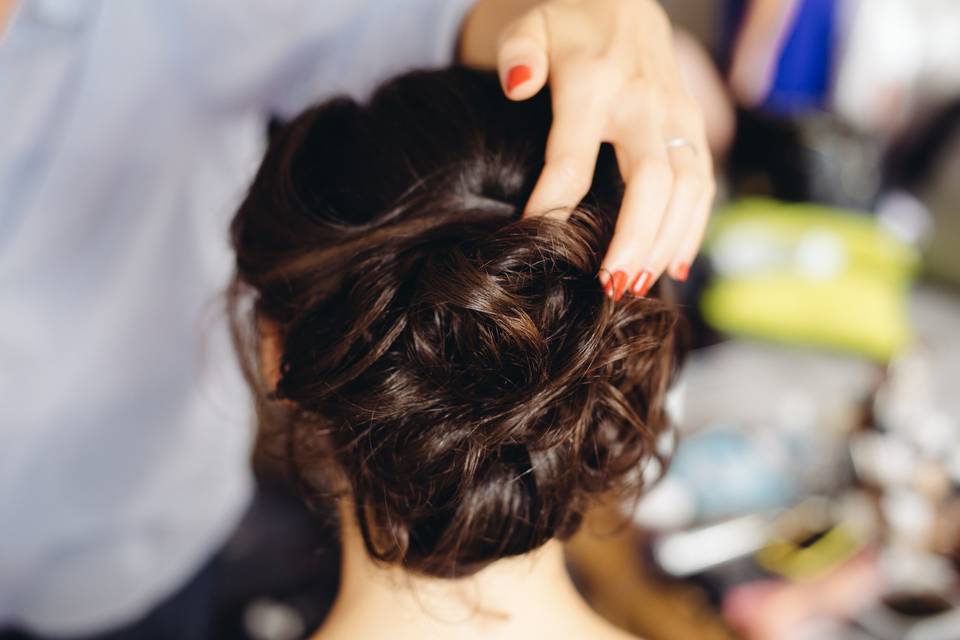 Chignon couronne de fleurs