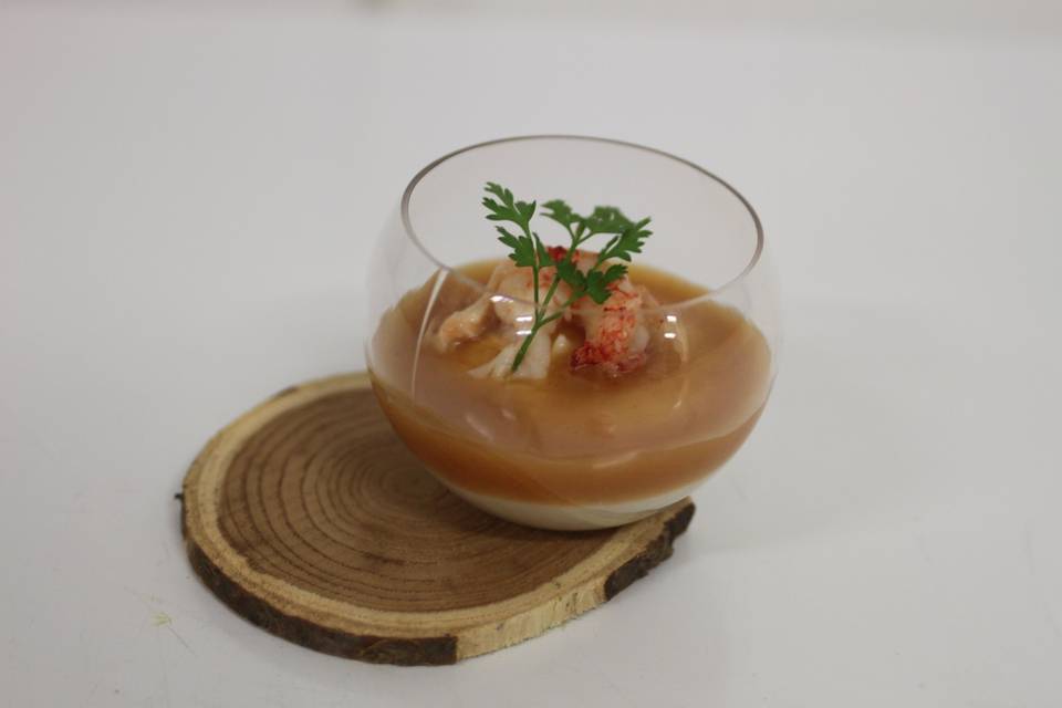 Verrine choux fleur, écrevisse