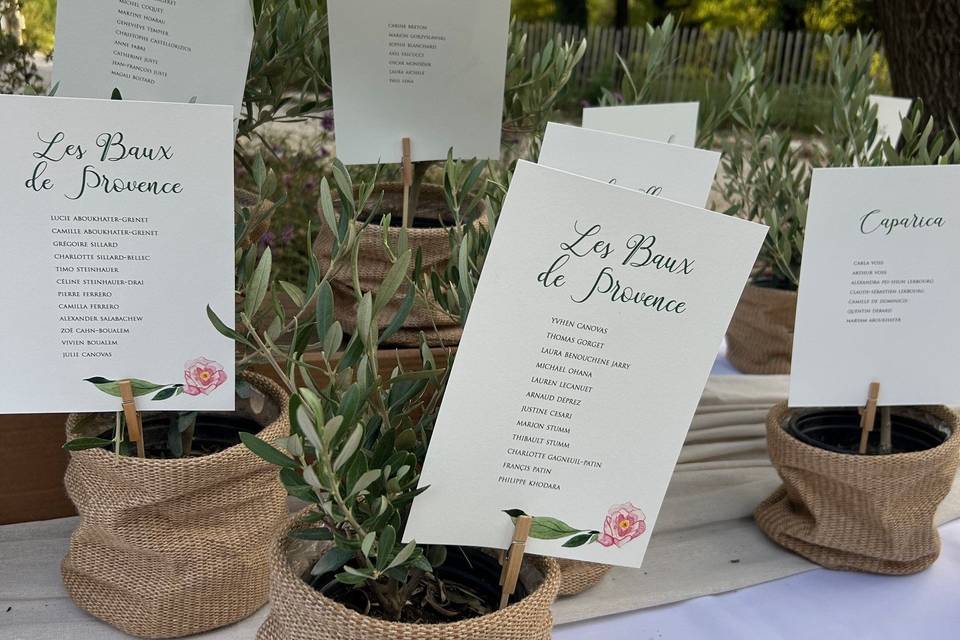 Plan de tables provencal