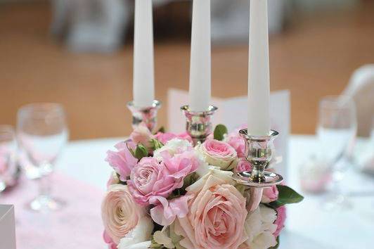 Chandelier rose et gris