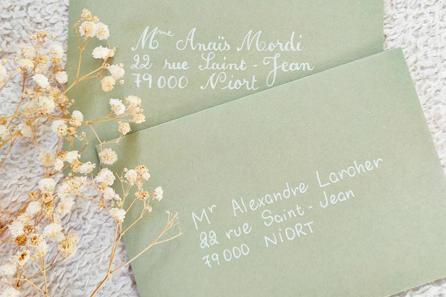 Enveloppes calligraphiées