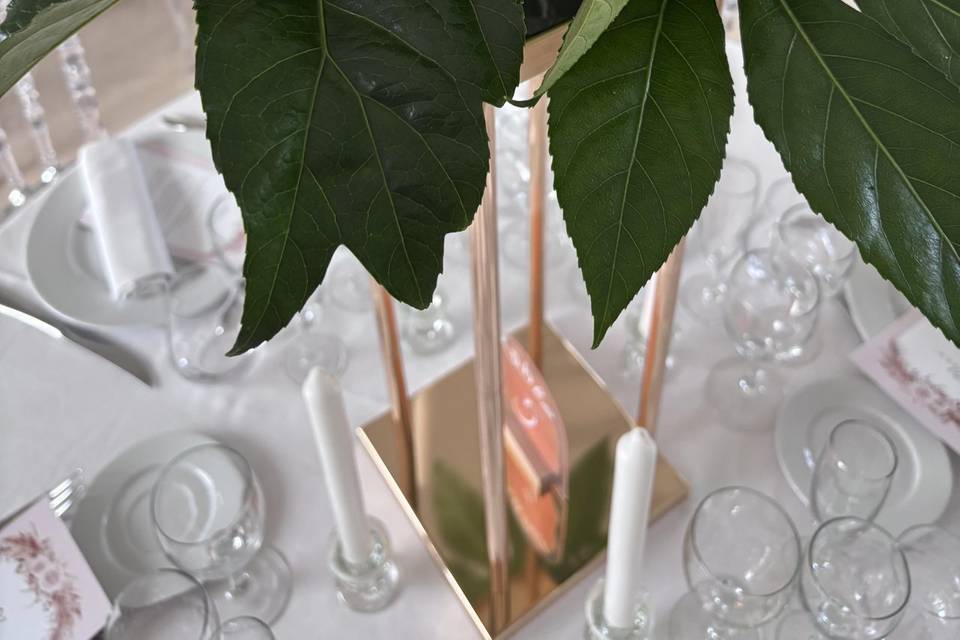 Mariage colonne doree