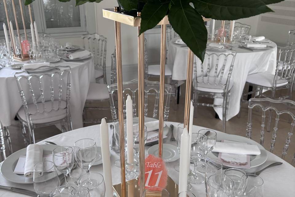 Mariage colonne dorée