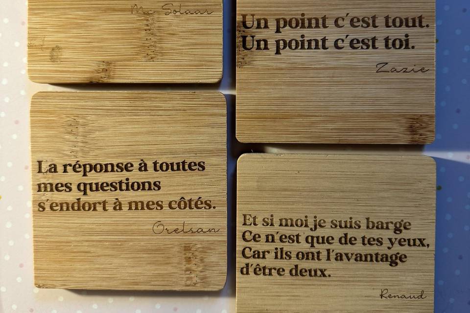 Sous verres personnalisés