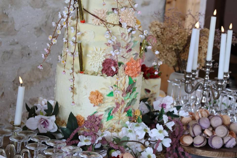 Table de gâteau de mariage