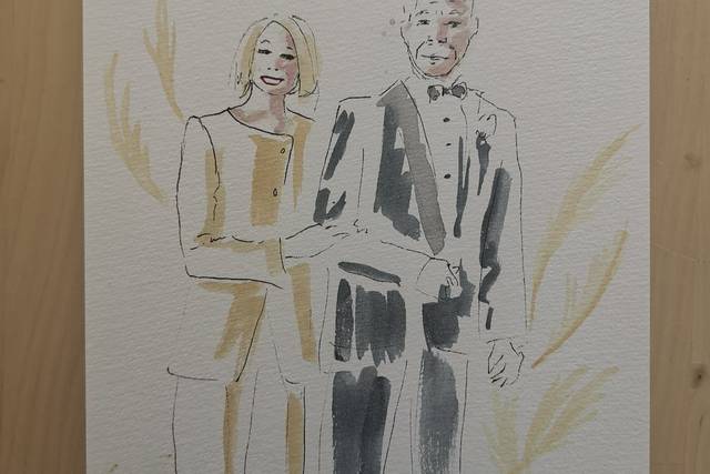 Couple à l'aquarelle