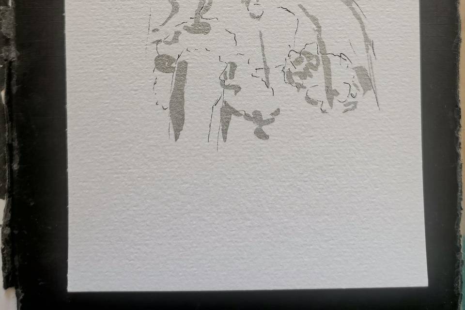 Mariée à l'encre argentée
