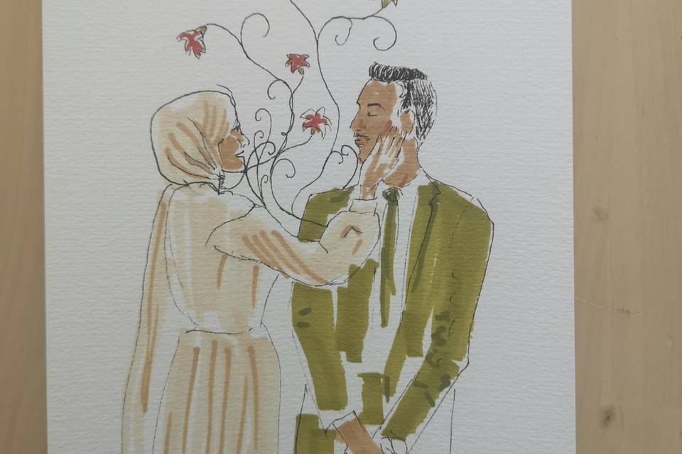 Couple au feutre à alcool
