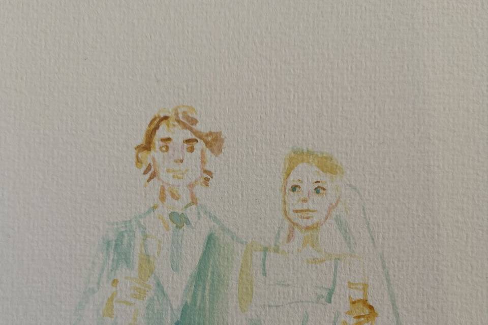 Couple à l'aquarelle