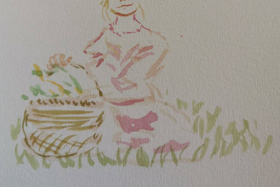 Petite fille à l'aquarelle