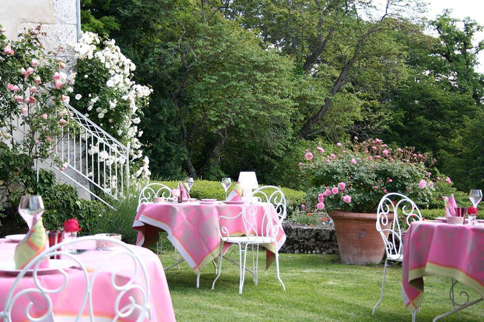 Terrasse sur pelouse