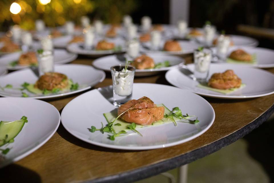 Saumon gravlax à l’aneth, crèm