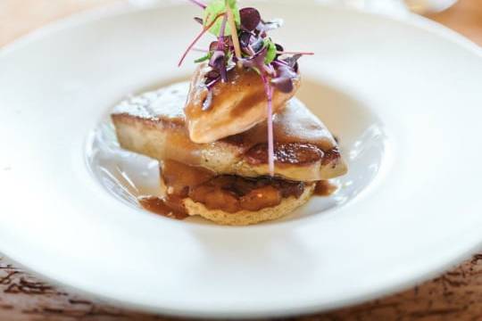 Duo de foie gras, filet de cai