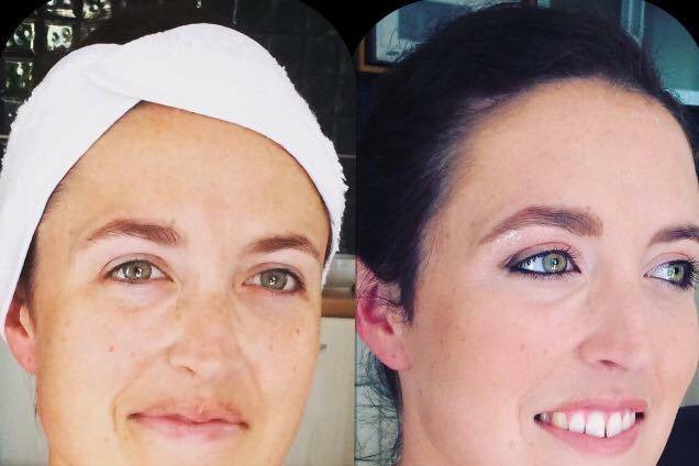 Maquillage mariée avant/après
