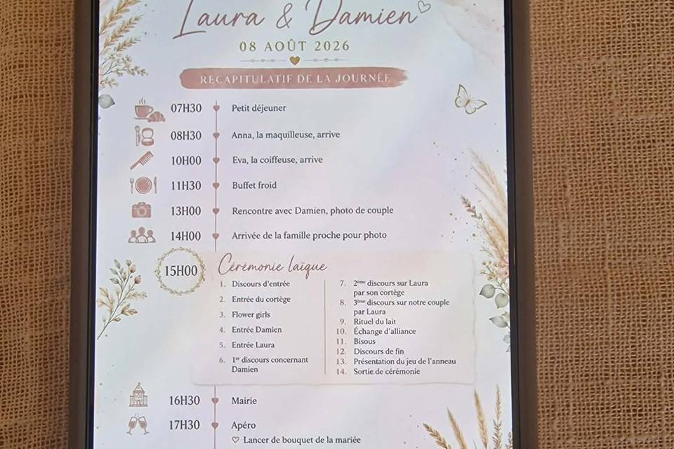 Notre deroulement soiree