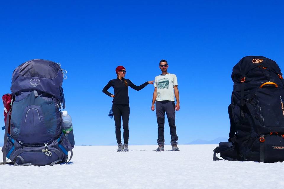 Dans un désert en Bolivie