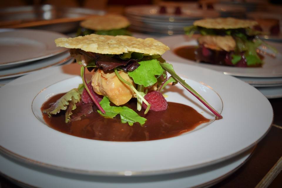 Escalope de foie Gras au framboises étape par étape